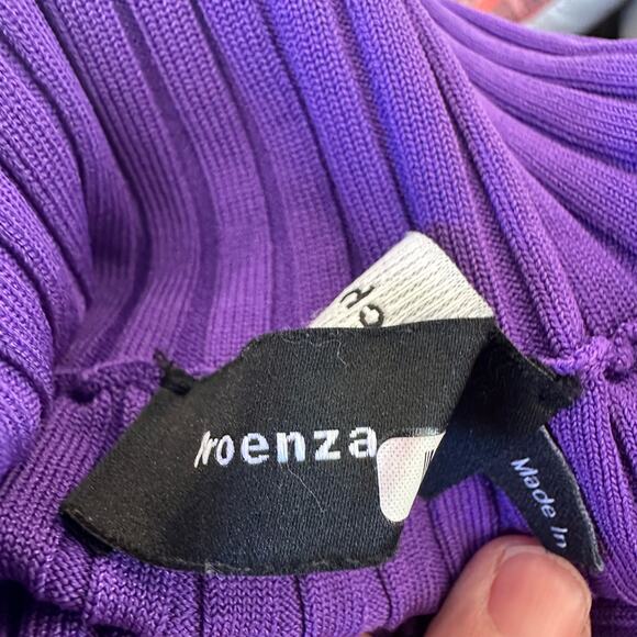 Proenza Schouler Purple Ribbed Zip Sweater Purple SMALL Bodycon Designer $990 - Picture 8 of 11